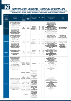 INFORMAZIONI GENERALI - GENERAL INFORMATION