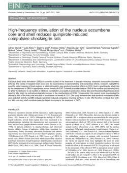 High-frequency stimulation of the nucleus accumbens core and shell