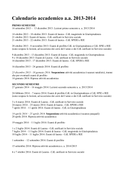 Calendario accademico a.a. 2013/2014