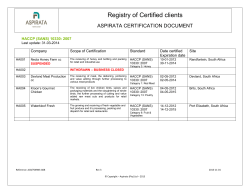 Registry of Certified clients