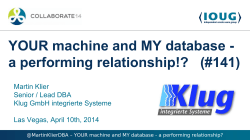 YOUR machine and MY database - a performing relationship!? (#141)