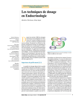 Les techniques de dosage en Endocrinologie