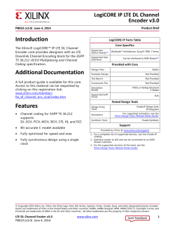 Xilinx PB019 LogiCORE IP LTE DL Channel Encoder v3.0, Product