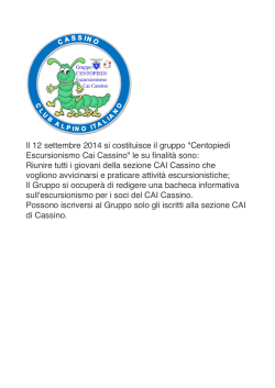 Gruppo CENTOPIEDI - Sezione CAI di Cassino