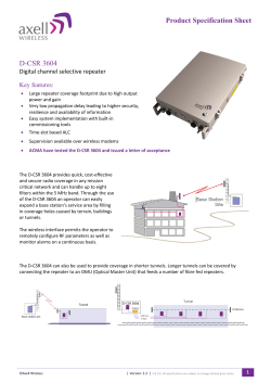 Product Specification Sheet D-CSR 3604