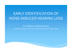 early identification of noise-induced hearing loss