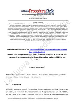 nota di BAIOCCHETTI - La Nuova Procedura Civile