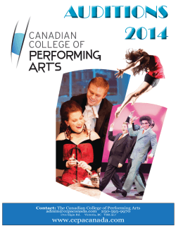 Auditions - Canadian College of Performing Arts