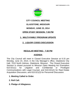 Council Agenda - City of Gladstone