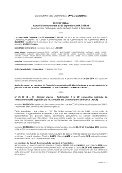 25 Septembre 2014 - Communauté de Communes Save et Garonne