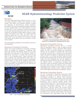 NCAR Hydrometeorology Prediction System