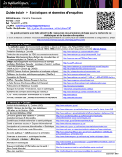La recherche de statistiques: guide