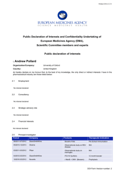 I, Andrew Pollard - European Medicines Agency