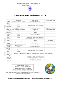 CALENDARIO APR-GIU 2014 - Genova 50