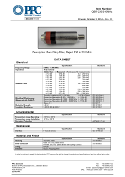Item Number: QBR-230/510MHz Description: Band Stop Filter