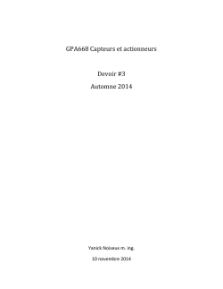 GPA668 Capteurs et actionneurs Devoir #3 Automne 2014