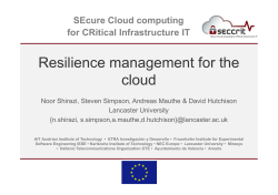 Resilience management for the cloud