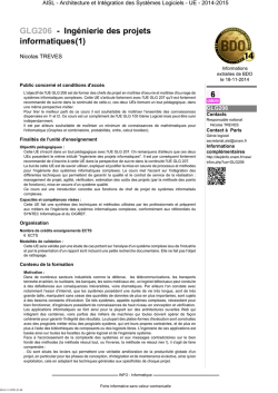 GLG206 - Ing&eacute;nierie des projets informatiques(1)