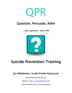 QPR Suicide Prevention Training