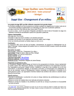 Description du projet QSF Universel Sénégal