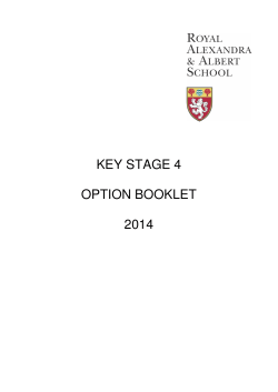 KS4 Option Booklet 2014