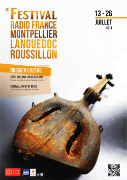 DOSSIER lozère - le Festival de Radio France et Montpellier