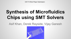 Synthesis of Microfluidics Chips using SMT Solvers