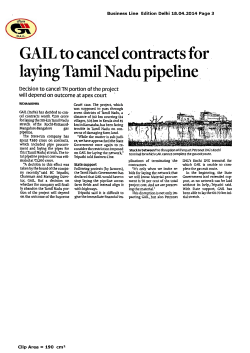 GAIL to cancel contracts for laying Tamil Nadu pipeline