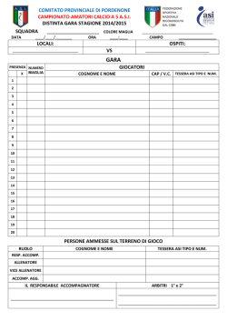 Distinta Gara 14-15 (pdf) - Calcio a 5 ASI Pordenone