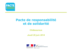 Support de présentation du Pacte de responsabilité et de solidarité