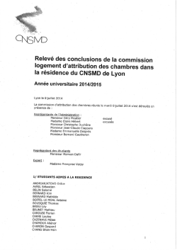 les résultats de la commission du 8 juillet 2014