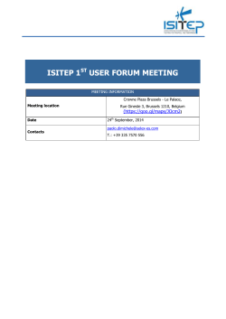 ISITEP 1ST USER FORUM MEETING