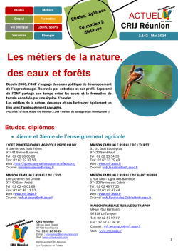 Les métiers de la nature, des eaux et forêts - Crij