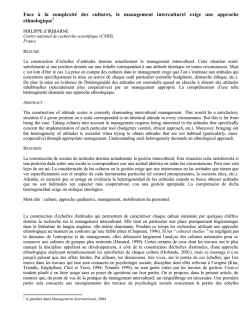 Face &agrave; la complexit&eacute; des cultures, le management interculturel