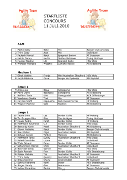 STARTLISTE CONCOURS 11.JULI.2010