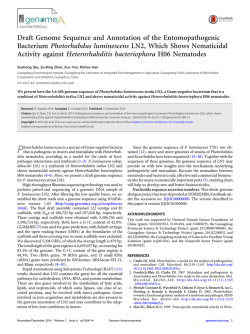Draft Genome Sequence and Annotation of the Entomopathogenic