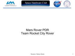 Mars Rover PDR Team Rocket City Rover