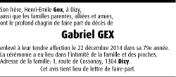 Gabriel GEX - Hommages.ch