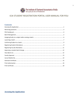 icai student registration portal user manual for pou - Ludhiana