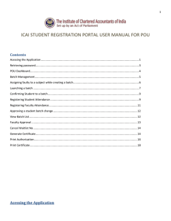 icai student registration portal user manual for pou - Ludhiana