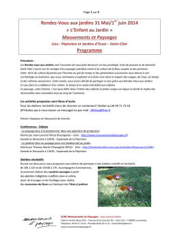 communiqué de presse - Mouvements et Paysages