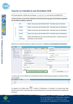 Inscrire un membre &agrave; une formation GCB