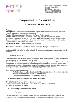 CR Conseil du 23 mai 2014 - Académie de Nancy-Metz