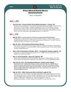Events Listing - Prince Edward District Masons