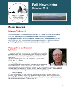 Fall Newsletter - Papineau Lake Community Association