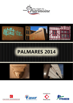 Découvrez le palmarès 2014 - Les rubans du patrimoine