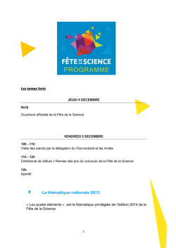 Dossier de pr&eacute;sentation - FDS 2014