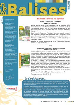 Printemps 2014 - Comit&eacute; D&eacute;partemental de la Randonn&eacute;e P&eacute;destre
