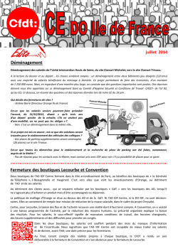 Fermeture des boutiques Lecourbe et Convention D&eacute;m&eacute;nagement