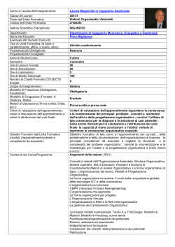 Sistemi Organizzativi Aziendali